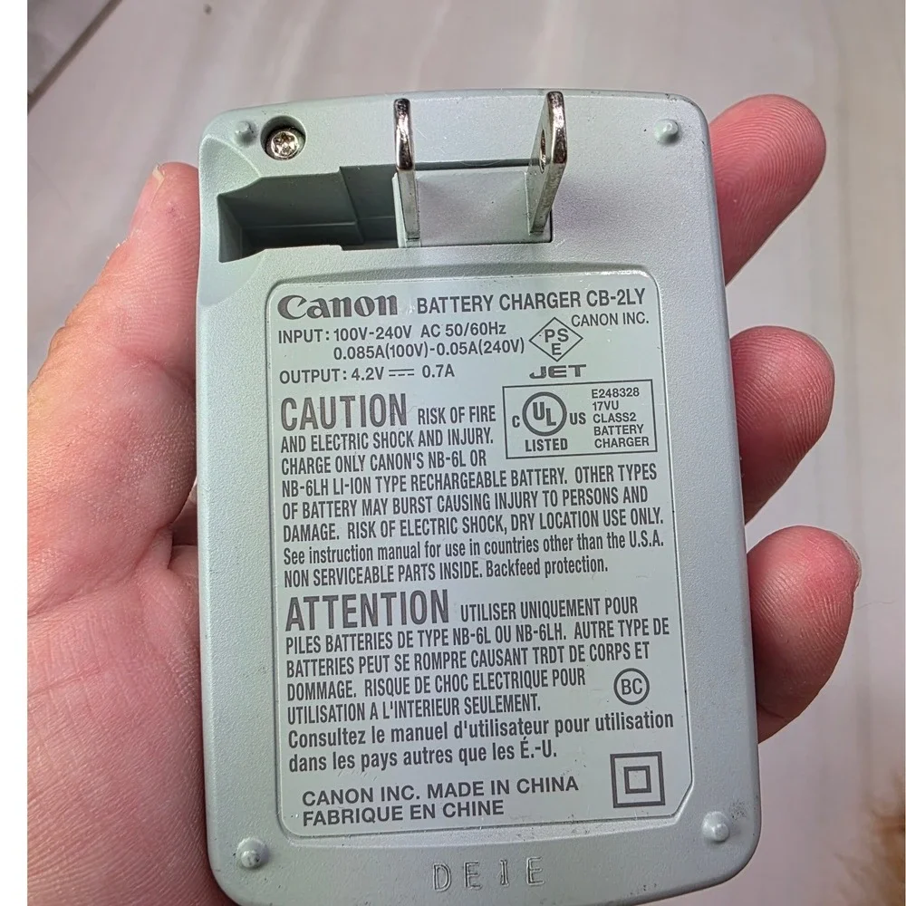 Canon CB-2LY Battery Charger‎ for NB-6L NB-6LH PowerShot Digital Cameras Grey S2